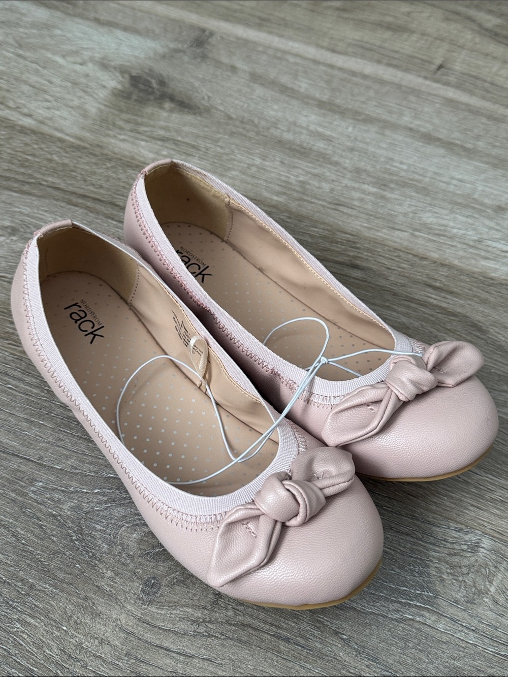 Nordstrom Rack Girls Ballet Flat Shoes Bow Pink Party Wedding Fashion Size 3M